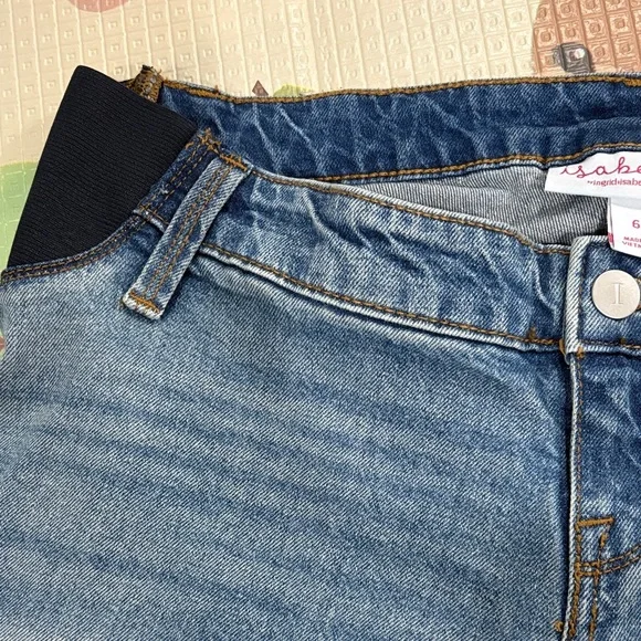 Isabel Maternity by Ingrid & Isabel Mid Blue Boyfriend Maternity Jeans - Picture 4 of 7